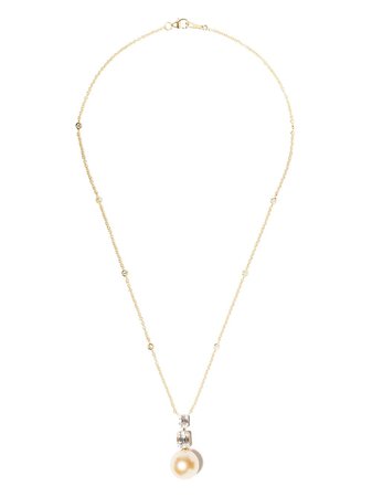 Yoko London 18kt Yellow Gold Starlight Golden South Sea Pearl And Diamond Necklace - Farfetch