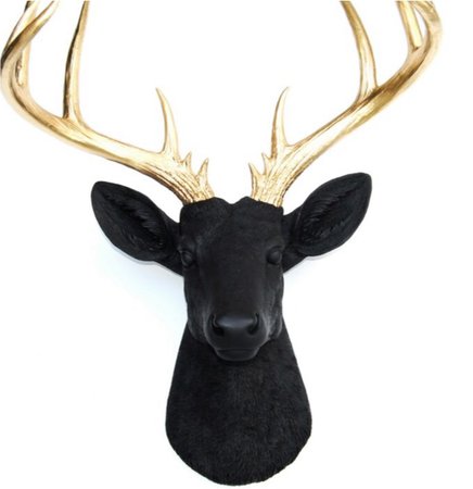 black/gold deer head