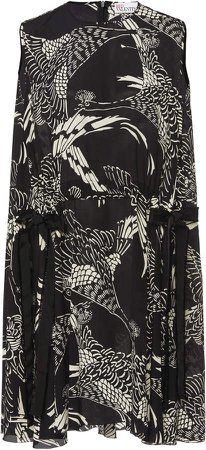 Phoenix Print Silk Dress