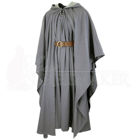 grey gray wizard cloak robe set