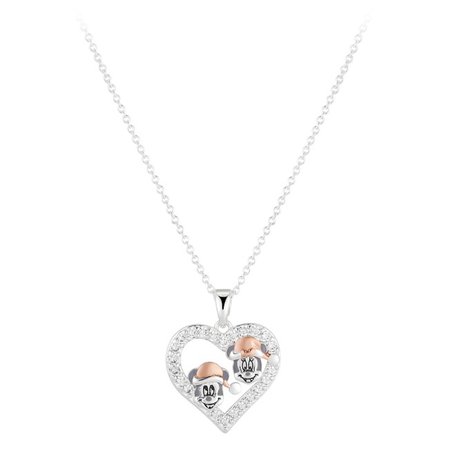Santa Mickey and Minnie Mouse Heart Necklace | shopDisney