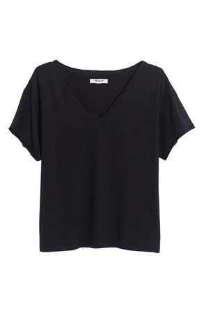 Madewell Supima® Cotton Drapey V-Neck Crop T-Shirt | Nordstrom