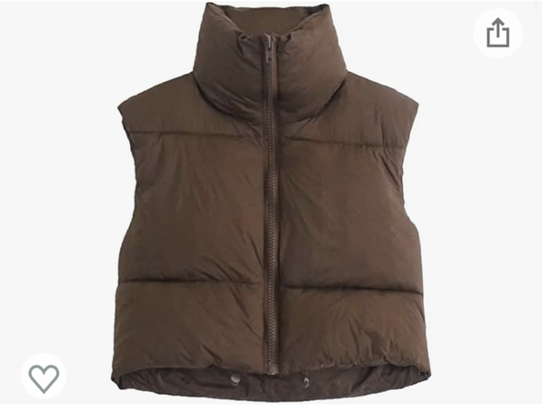 brown puffer vest jacket
