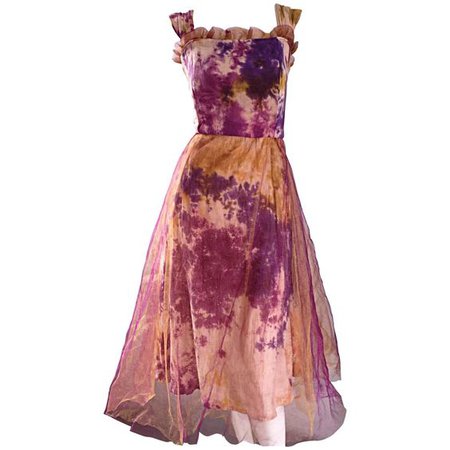 purple orange tie dye dress