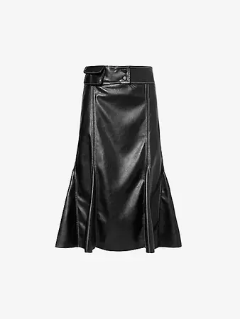 AYA MUSE - Sono contrasting-stitching faux-leather midi skirt | Selfridges.com