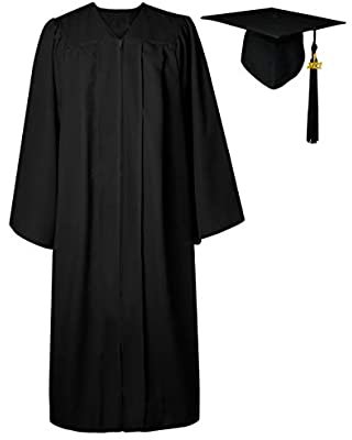 GraduationMall Matte Graduation Gown Cap Tassel Set 2021 for High School and Bachelor at Amazon Men’s Clothing store