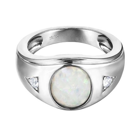 Ecoated Sterling Silver Chunky Opal And Cz Ring | SEOL + GOLD | Wolf & Badger