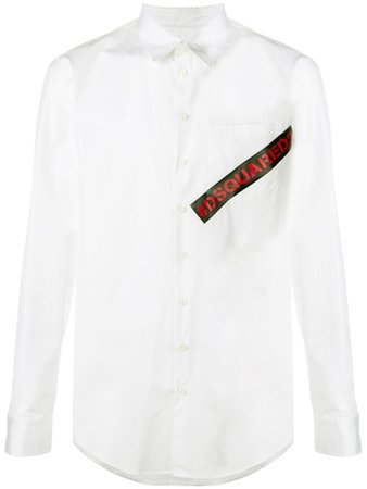 Shop white Dsquared2 contrast logo shirt with Express Delivery - Farfetch