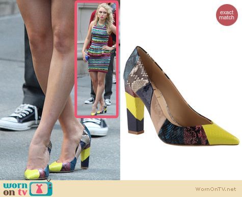 WornOnTV: Carrie’s rainbow striped peplum dress, blue clutch and colorblock heels on The Carrie Diaries | AnnaSophia Robb | Clothes and Wardrobe from TV