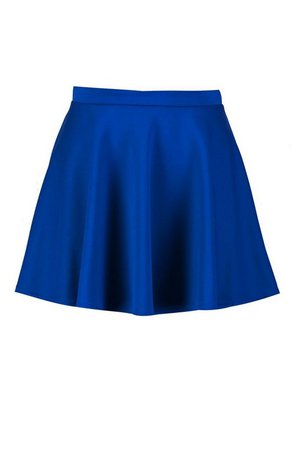 Basic Micro Fit & Flare Skater Skirt | Boohoo UK blue