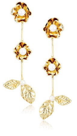 Amazon.com: kate spade new york"Linear Earrings" Lavish Blooms Linear Gold Drop Earrings: Clothing