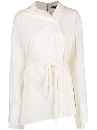 White Ann Demeulemeester Belted Waist Shirt | Farfetch.com