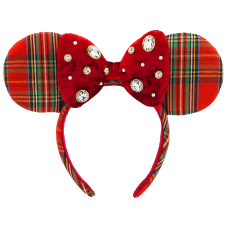 Minnie Mouse Ear Headband for Adults – Red Plaid