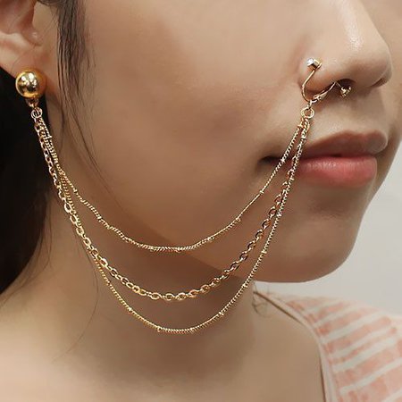 nose to earring chain