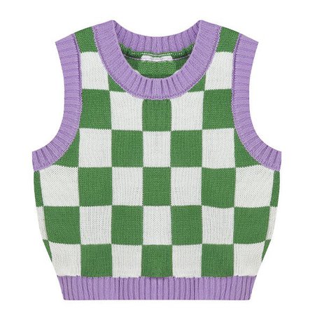 Green & Lavender Checkered Vest | BOOGZEL APPAREL 🏁 – Boogzel Apparel