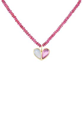 Sweetheart Beaded Tourmaline Pendant Necklace By Gemella Jewels | Moda Operandi