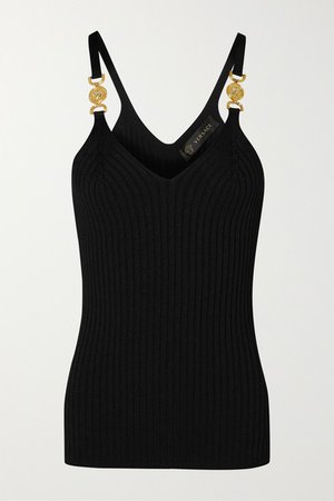 Versace | Embellished ribbed-knit camisole | NET-A-PORTER.COM