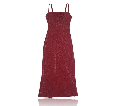 90s Dark Red Metallic Spaghetti Strap Evening Gown // Full | Etsy