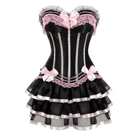 black and pink corset+skirt