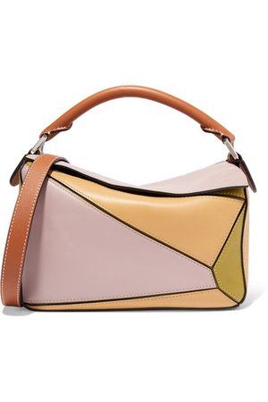 Loewe | + Paula's Ibiza Puzzle small color-block textured-leather shoulder bag | NET-A-PORTER.COM
