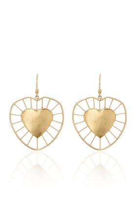 Large Radial Heart Wire Drop Earrings by Christina Alexiou | Moda Operandi
