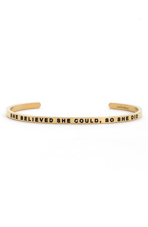 MantraBand® 'She Believed She Could' Cuff | Nordstrom