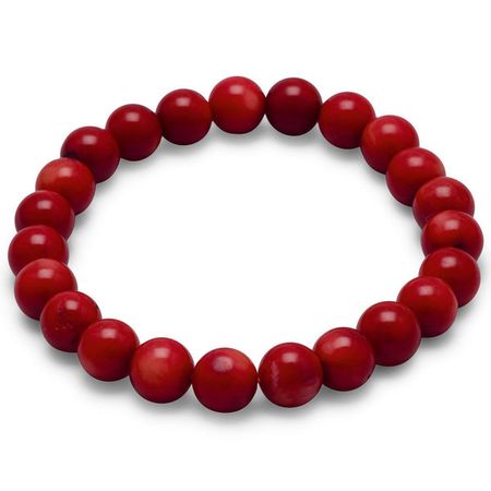 Red Coral Bead Stretch Bracelet – The Silver Connection