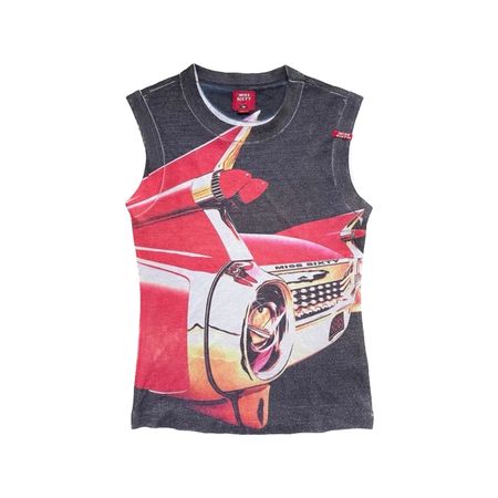 red and black graphic tank