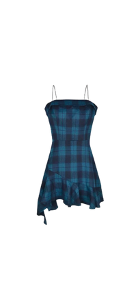 GothBB | Irregular Blue Plaid Suspender Summer Dress