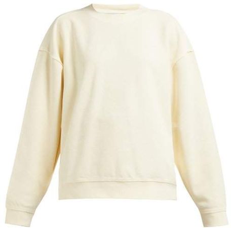 Loop Back Cotton Sweatshirt - Womens - Cream