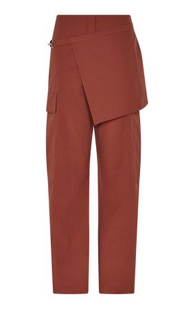 Ginerva cotton-poplin wide-leg cargo pants