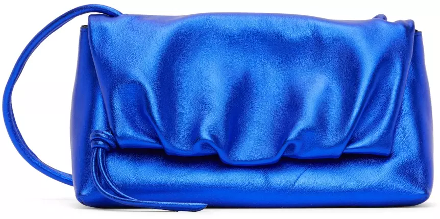 Dries Van Noten: Blue Small Metallic Bag | SSENSE