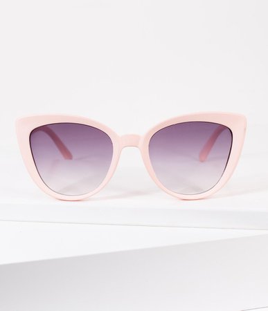 Vintage Style Matte Pink Sweet Stuff Cat Eye Sunglasses – Unique Vintage
