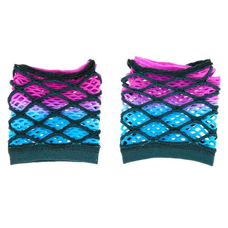 Ombre Pink & Blue Layered Fishnet Gloves | Claire's US