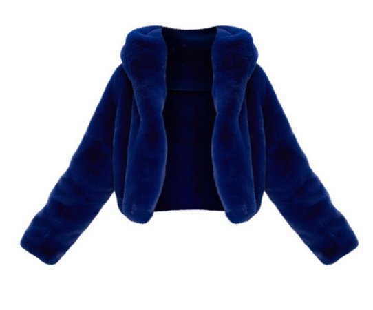 Pretty Little Thing Blue Fur Coat