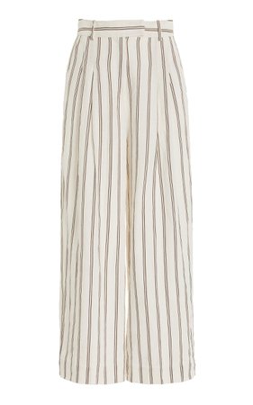 Cymbaria Striped Linen-Blend Wide-Leg Pants By By Malene Birger | Moda Operandi