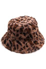 leopard print bucket hat fur