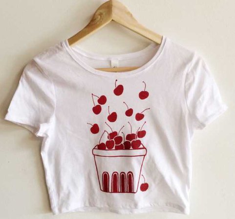 White t-shirt with cherries