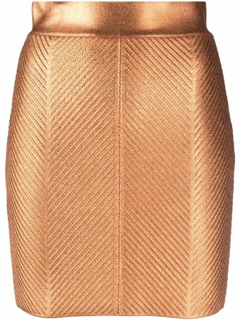 Hervé Léger Ottoman metallic mini skirt - FARFETCH