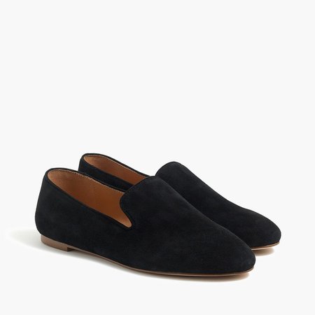 Suede smoking loafers