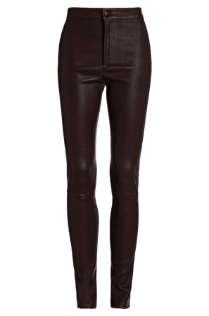 Skinny Leather Pants Plum | Zeynep Arçay