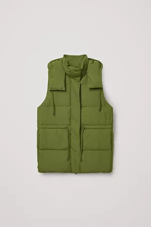 RECYCLED POLYESTER PADDED GILET - Green - Jackets - COS WW