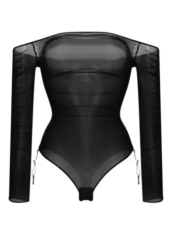 Maison Close semi-sheer Draped Bodysuit - Farfetch