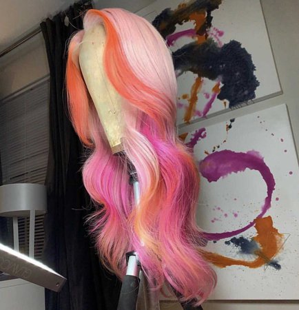 Multi colored lace wig
