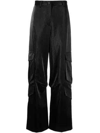 MSGM crinkled-finish Cargo Trousers - Farfetch