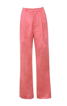 Clothing : Leggings : 'Isha' Salmon Suedette High Waisted Trousers