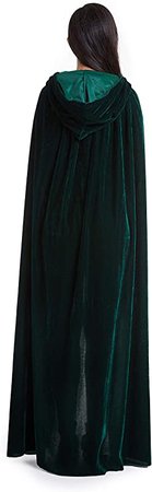 Amazon.com: Crizcape Unisex Halloween Costume Cape Hooded Velvet Cloak for Men and Womens Green: Clothing