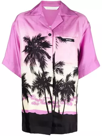 Palm Angels sunset-print Bowling Shirt - Farfetch