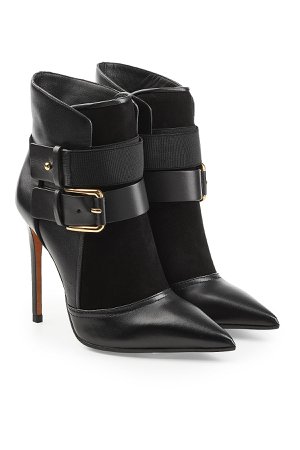 Leather Ankle Boots with Buckles and Suede Gr. IT 37