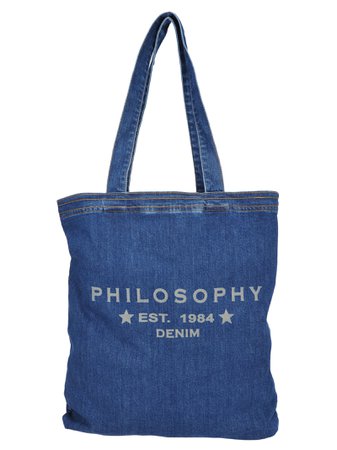 Philosophy Philosophy Logo Denim Shopper Tote